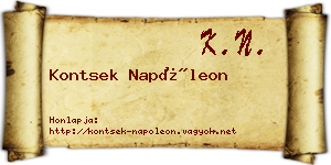 Kontsek Napóleon névjegykártya